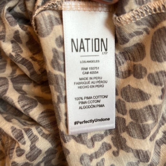 NATION LTD Leopard print 100% cotton mock neck top size medium - Picture 8 of 11